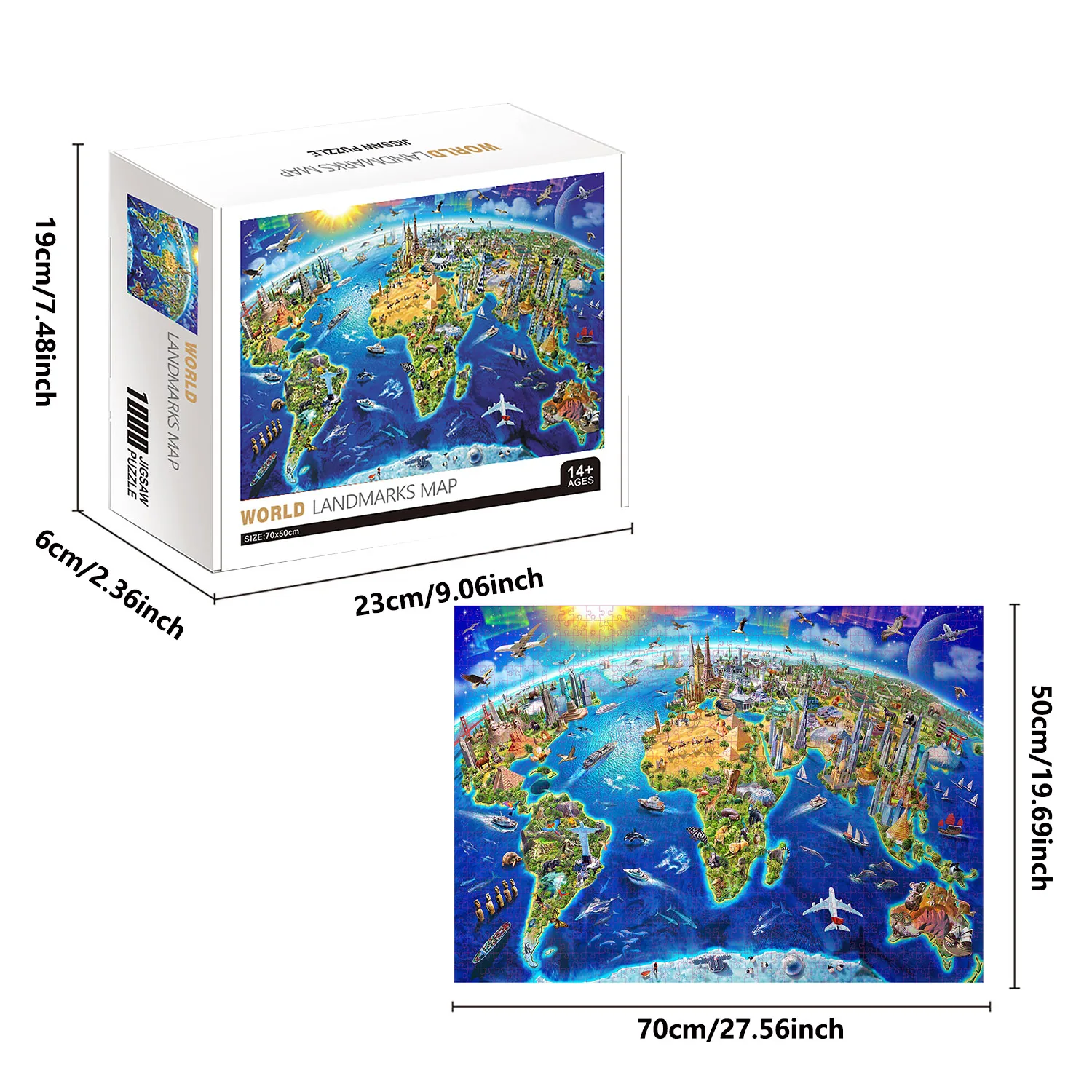 1000-teiliges Lesezeichen der Weltkarte, Puzzles für Erwachsene, Heimdekoration, Spiele, Familienspaß, Bodenpuzzles, Lernspielzeug für Kinder