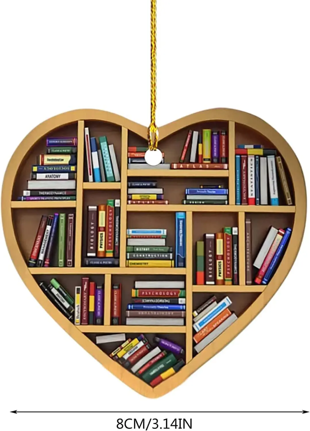 Decorations, book enthusiasts, heart-shaped librarians, decorations, car decorations, home decor