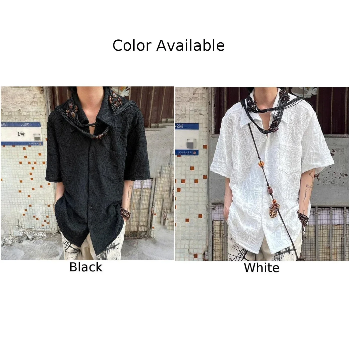 2XL الجاكار مطوي قمة الموضة مطوي القمم لقضاء عطلة الصيف قميص مناسب أبيض وأسود تصميم ملابس يومية