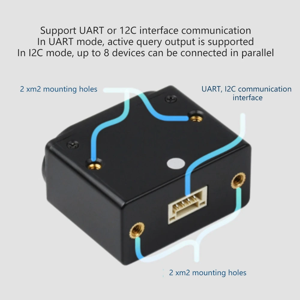 Waveshare Módulo de Sensor de rango TOF (B), puerto serie UART, comunicación de interfaz I2C para Raspberry Pi o Arduino