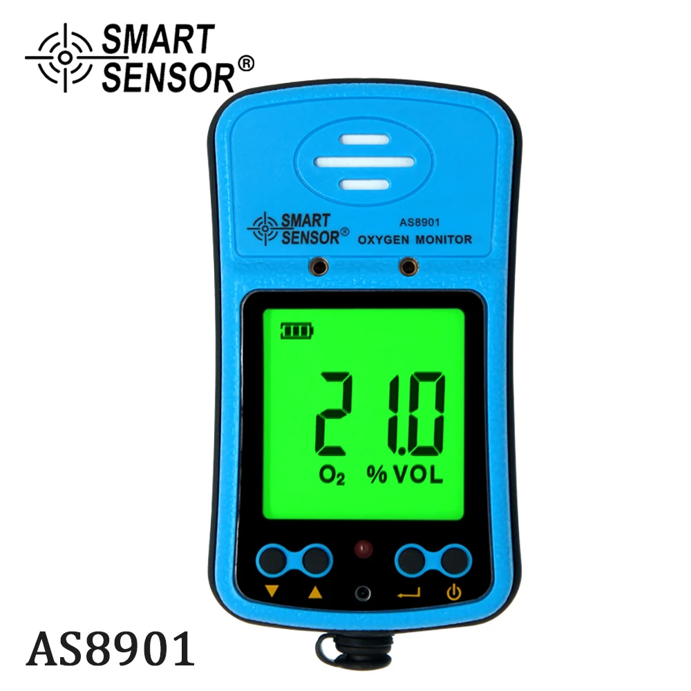 Portable Oxygen Detector Automotive Mini Oxygen Meter O2 Gas Tester Monitor Gas analyzer with LCD Display Sound and Light Alarm