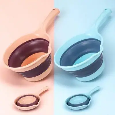 

2pcs Foldable Ladle Ergonomic Design Kitchen Garden Use Collapsible Scoop Smooth Surface Bottle Rural Areas Water