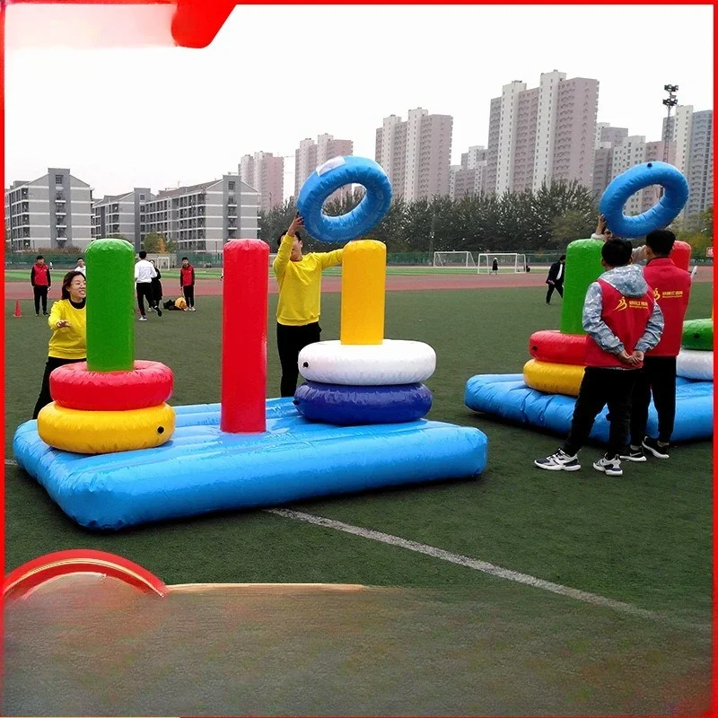 Fun sports props, Hanoi Tower inflatable, caterpillar dynamic, five-ring outdoor expansion training equipment