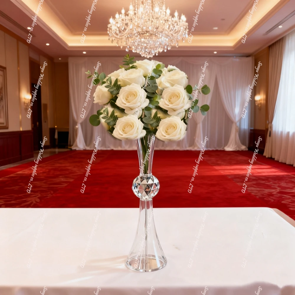 

10pcs Wedding Centerpieces Clear Decor Vase,Table Event Party Trumpet Vase,wedding Supplies Decoration
