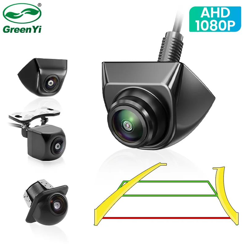 GreenYi Dynamic Trajectory AHD 1080P Car Rear View Camera Intelligent Track Guide Line Universal Vehicle Backup Night Vision