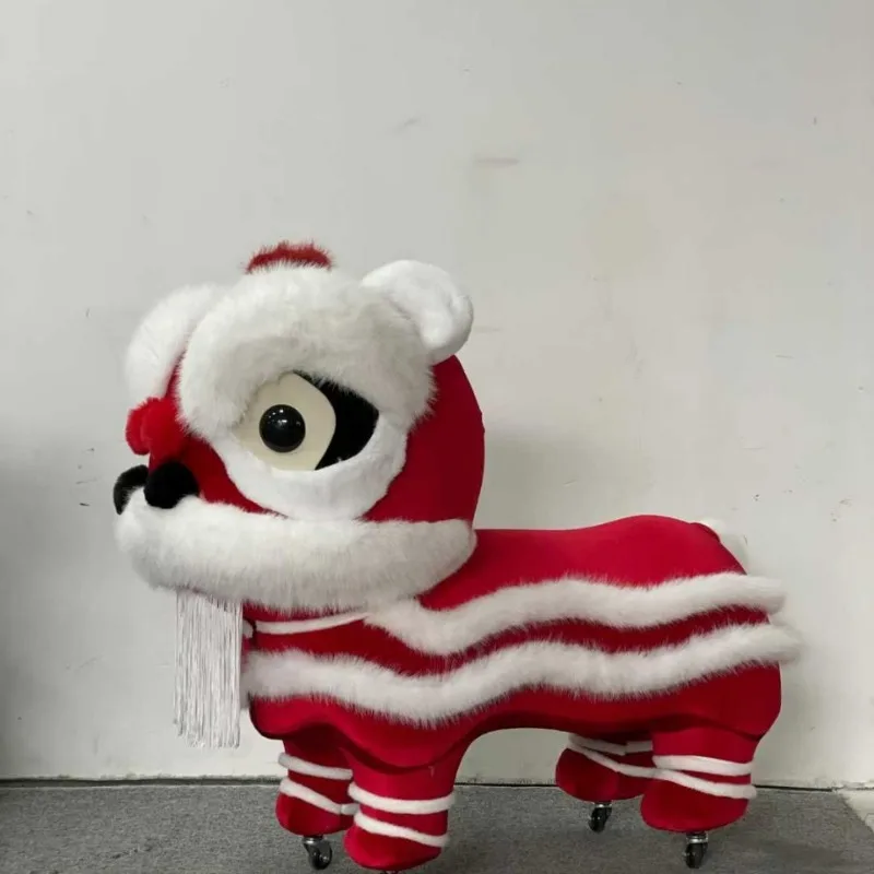 Chinese-style lion dance plush and cute sliding children's stool rocking small