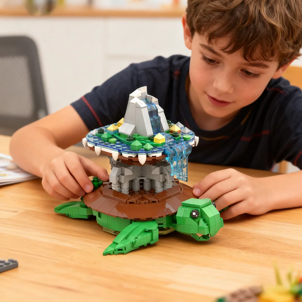 

MOC Discworld Building Blocks: The Colour of Magic Turtle Animal Building Blocks Adult Gift for Kids STEM Toy
