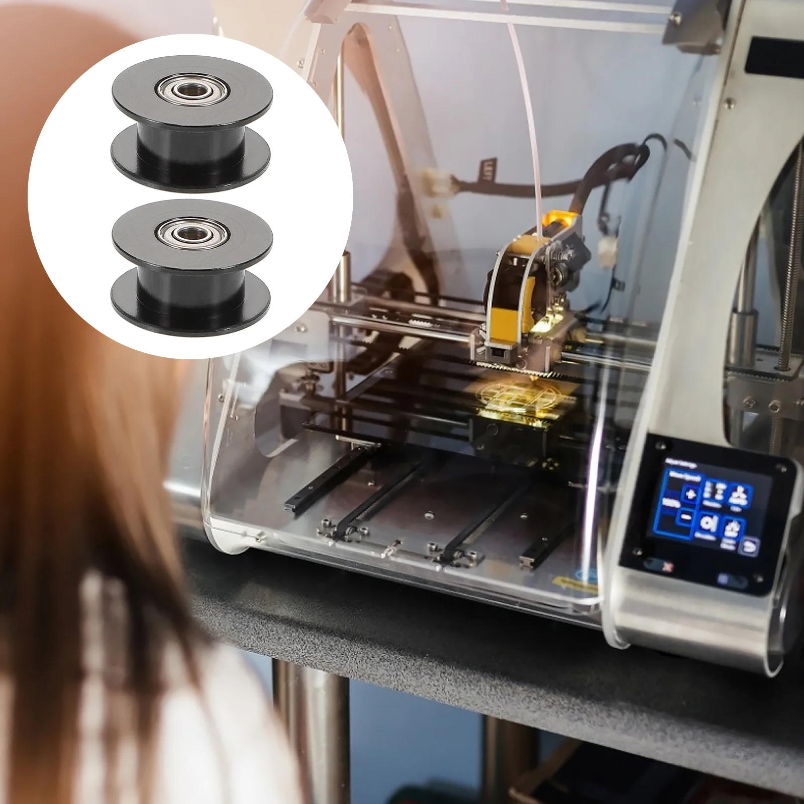 

2 Pcs 20 Tooth Pulley Synchronous Timing Wheel Roller Wheels Idler 3d Printer Aluminum Alloy
