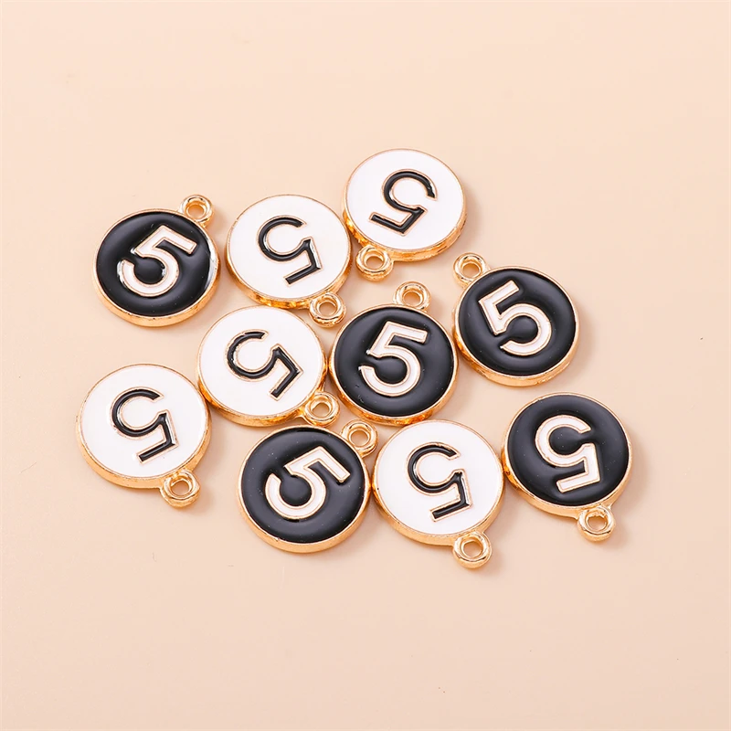 

20pcs 16x19mm Cute Enamel Number 5 Charms Pendants for Jewelry Making Drop Earrings Necklaces Bracelets DIY Crafts Accessories