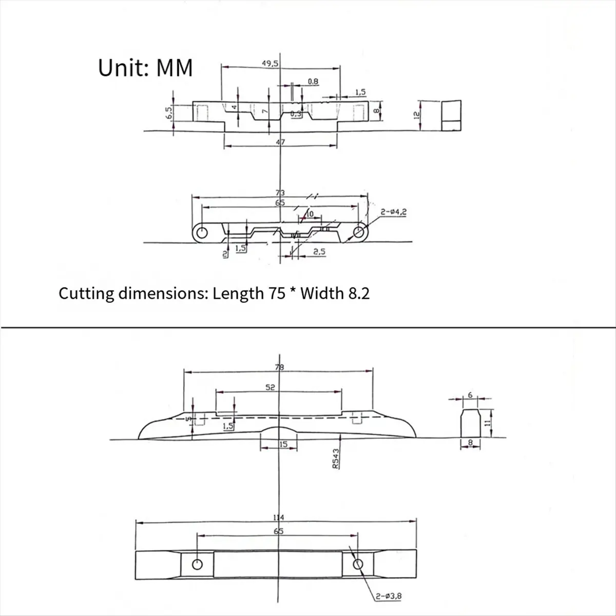 (AD10) Adjustable Mandolin Bridge Mandolin Musical Accessory for Mandolin Enhance Mandolin Bridge Replacement