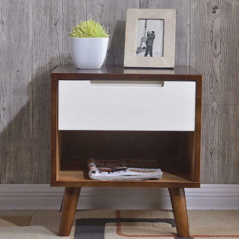 Comodino basso economico Caffè mobile Lusso Cina Comodino portaoggetti Camera da letto Cassetti Legno Mesitas De Noche Mobili unici