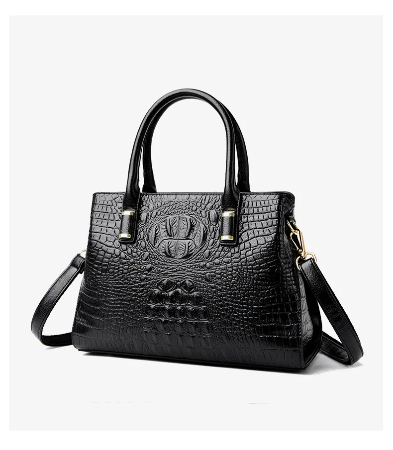 High Quality Crocodile Luxury Leather Handbags Women Bags Designer Vintage Alligator Satchel Tote Lady Shoulder Bag for Women E1