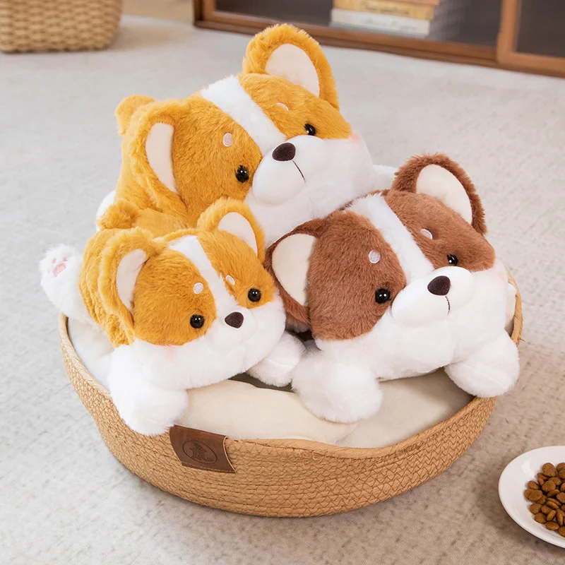 

25/40/55cm Simulation Corgi Dog Plush Pillow Toy Cute Stuffed Animals Puppy Plushies Cushion Doll Anime Soft Kids Toys Gifts