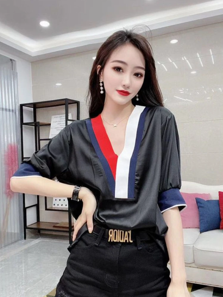 T Shirt for Women Baggy Summer Outfit Short Tops Woman Sleeve Kpop Korean Reviews Clothes 90s Vintage Women's Clothing Sales Yk2