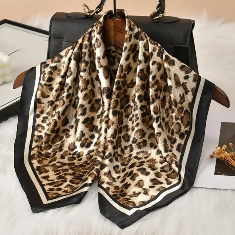 

39BD модные шейные шарфы с леопардовым принтом для мужчин и женщин, большой головной платок, платок-тюрбан