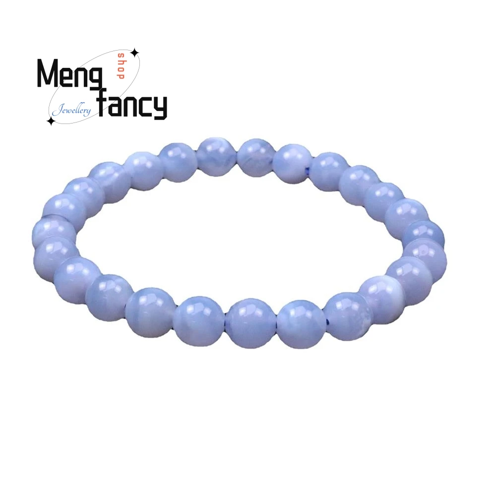 Natural Crystal Blue-grained Stone Translucent Body Bracelet Simple Exquisite Fashion Jewelry Personality Popular Holiday Gifts