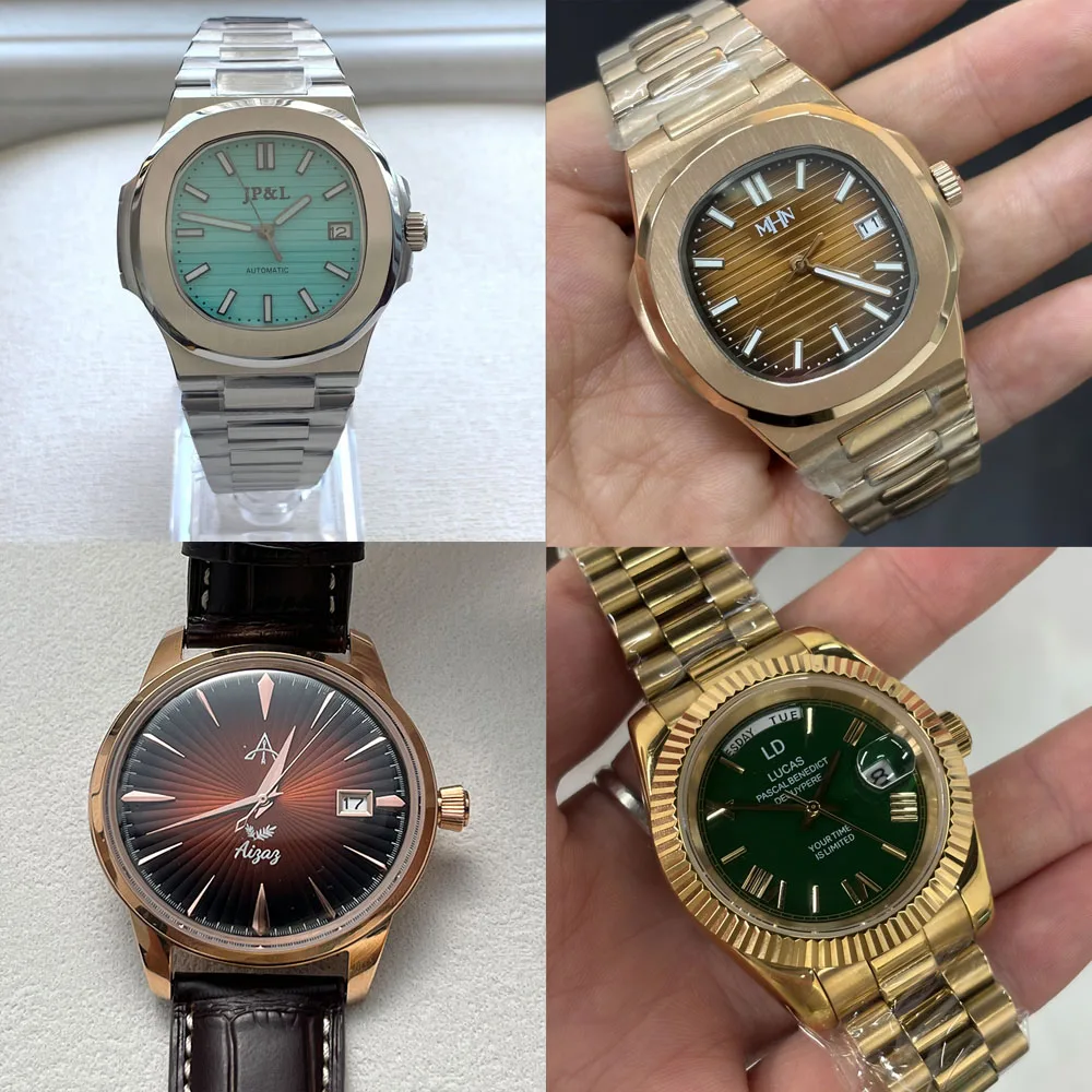 شعارات مخصصة لساعات المعصم الميكانيكية الأوتوماتيكية NH34/NH35/NH36/NH38/NH39/NH70 أجزاء تعديل reloj الفاخرة للرجال