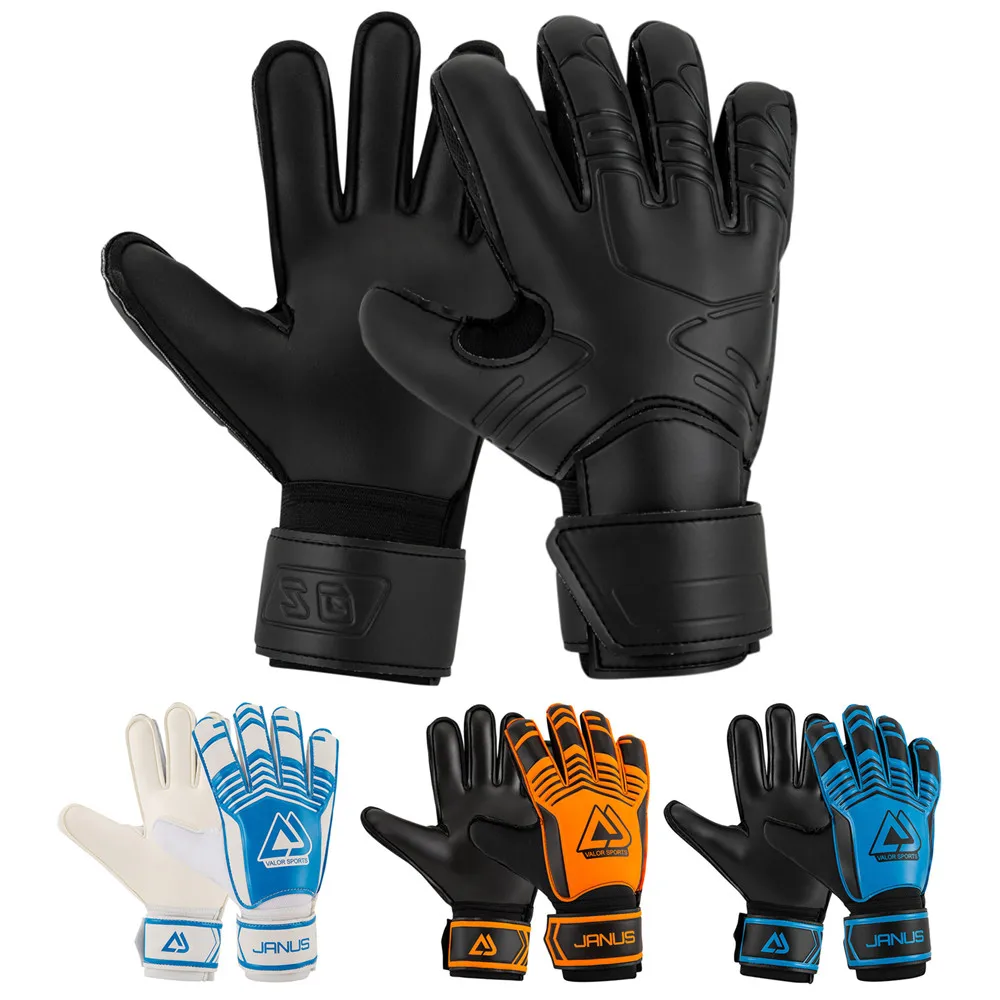 Professional Goalkeeper Gloves Black Blue Soccer Football Gloves Accessories Training Latex Size 7-10