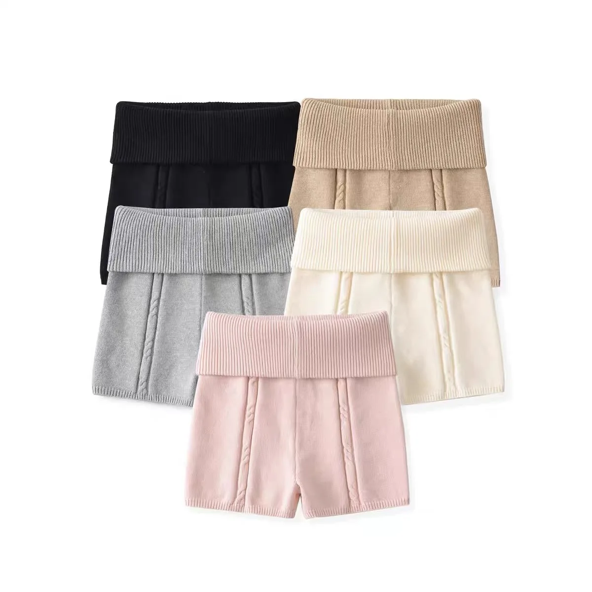 Mode Niedrige Taille Gestrickte Shorts Frauen Eingewickelt Shorts Hause Tragen Nachtwäsche Dünne Elastische Hot Pants