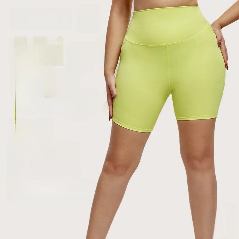 กางเกงโยคะเอวสูงสำหรับผู้หญิงทรงเข้ารูปเอวยางยืดทรงลูกแพร์พร้อมกระเป๋าสองข้างกางเกงออกกำลังกายต้านเชื้อแบคทีเรีย