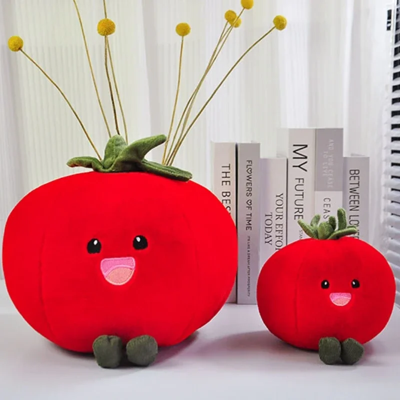 15/30CM Simulation Vegetables Tomatoes Plush Toy Stuffed Soft Pillow Fruit Persimmon Sofa Floor Cushion Gift Decor Birthday Gift