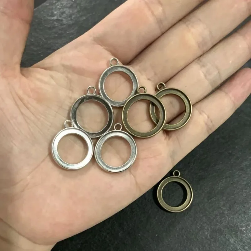 10pcs/lot Hollow Round Alloy Pendant Base Settings Bezel Tray Fit 20MM Blank Round Necklace Jewelry Making Findings Crafts