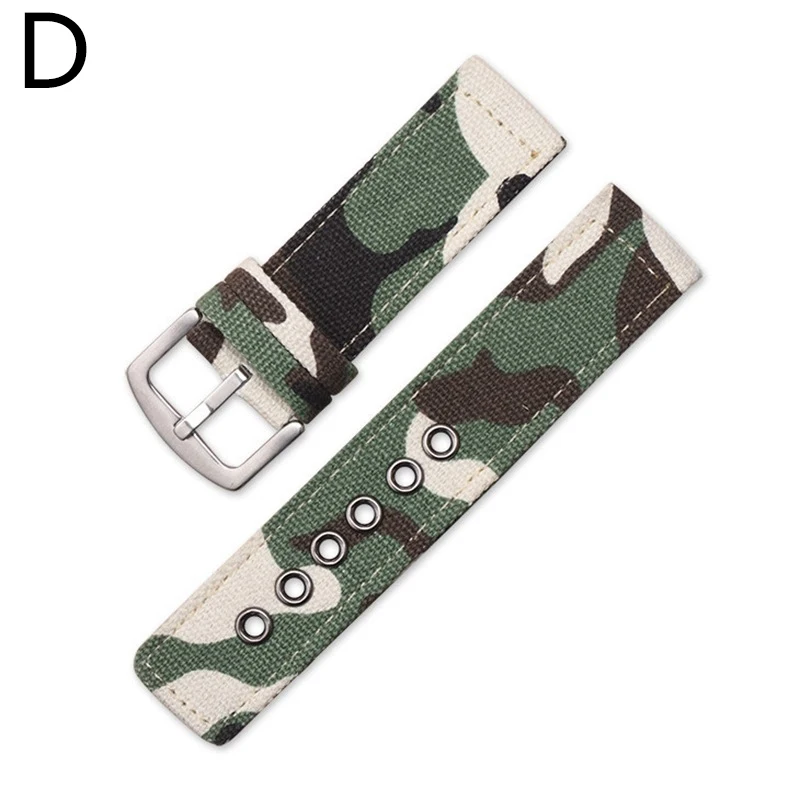 Camouflage Canvas Nylon Strap 18mm 20mm 22mm 24mm High Quality Sports Watch Straps Accessories Handmade Strap for Men Women