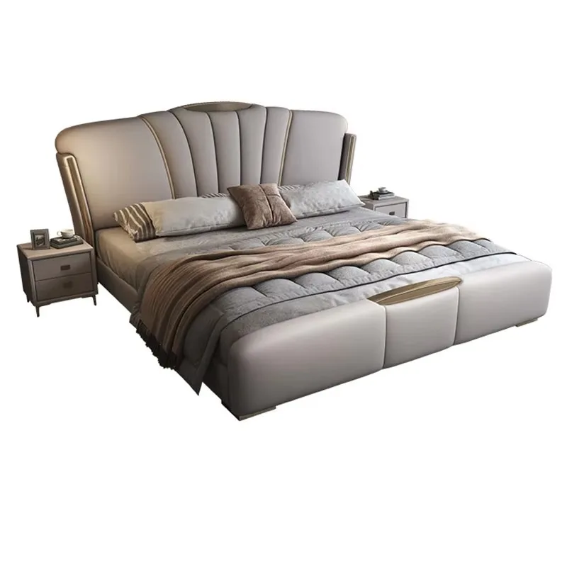 

Princess King Double Bed Frame Storage Aesthetic Luxury Queen Bed Frame Modular Wood Italian Cama Matrimonial Bedroom Furniture