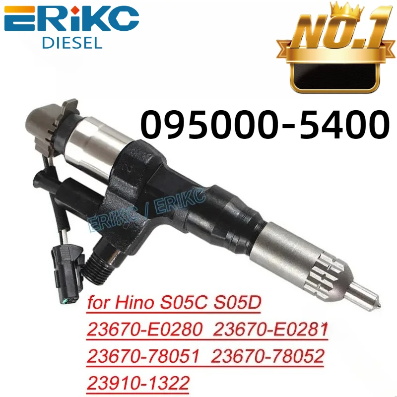 Топливная форсунка дизельного инжектора 095000-5400 (095000-5401) для Hino S05C 4.6L, S05D 4.8L, 23670-E0280, 23670-E0281, 23910-1322