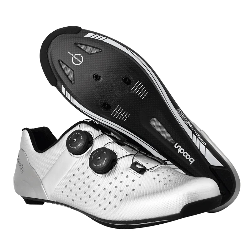 Fashion Cycling Sneaker Carbon Fiber Sole Cycling Shoes Cleat Shoes Men Breathable Racing Shoes Road Biking Footwears MTB