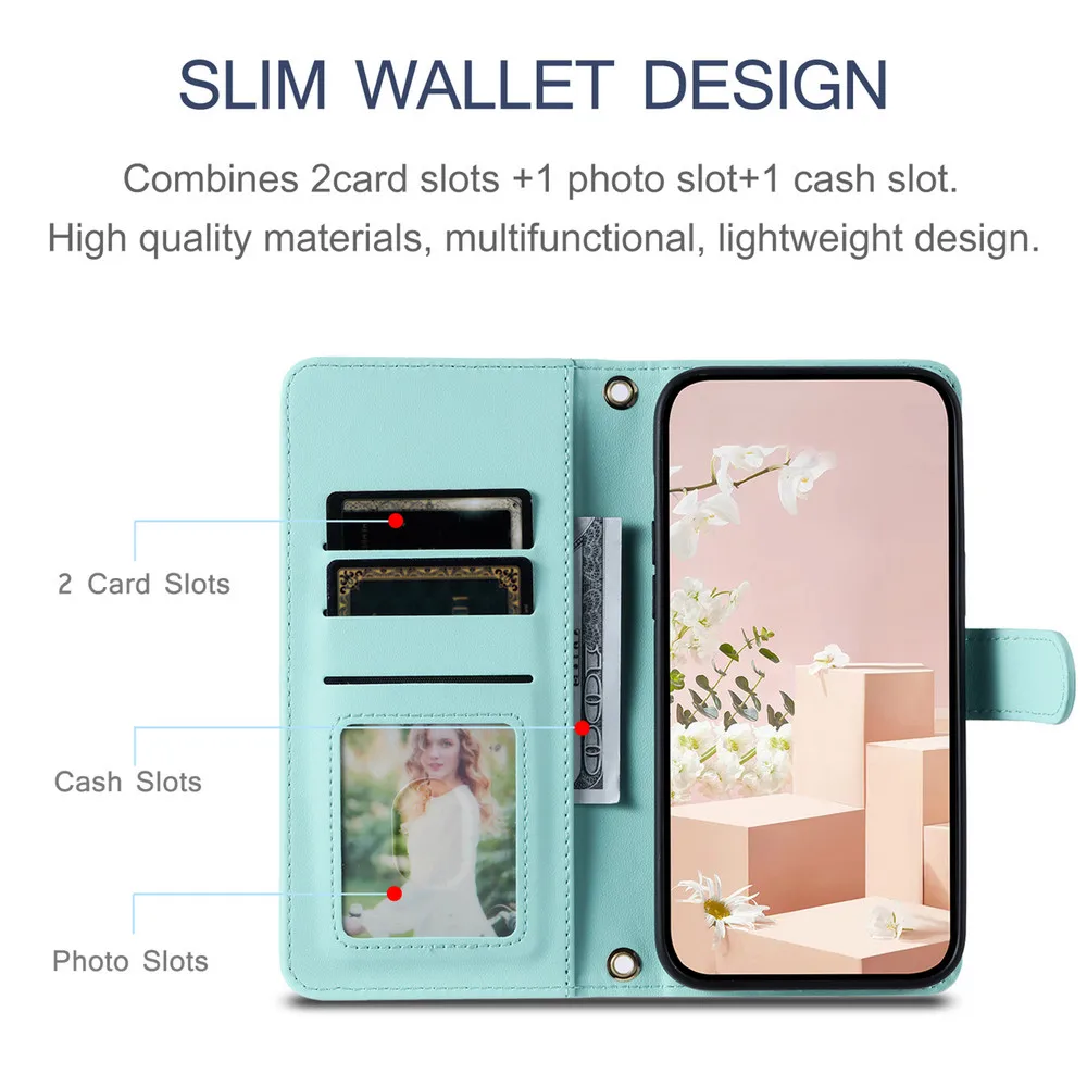 For Motorola G96 5G 2025 Crossbody Leather Wallet Case Moto G54 Power G45 G34 G24 G04 G04S G14 G64 G84 G73 G53 G23 G13 E14 Cover