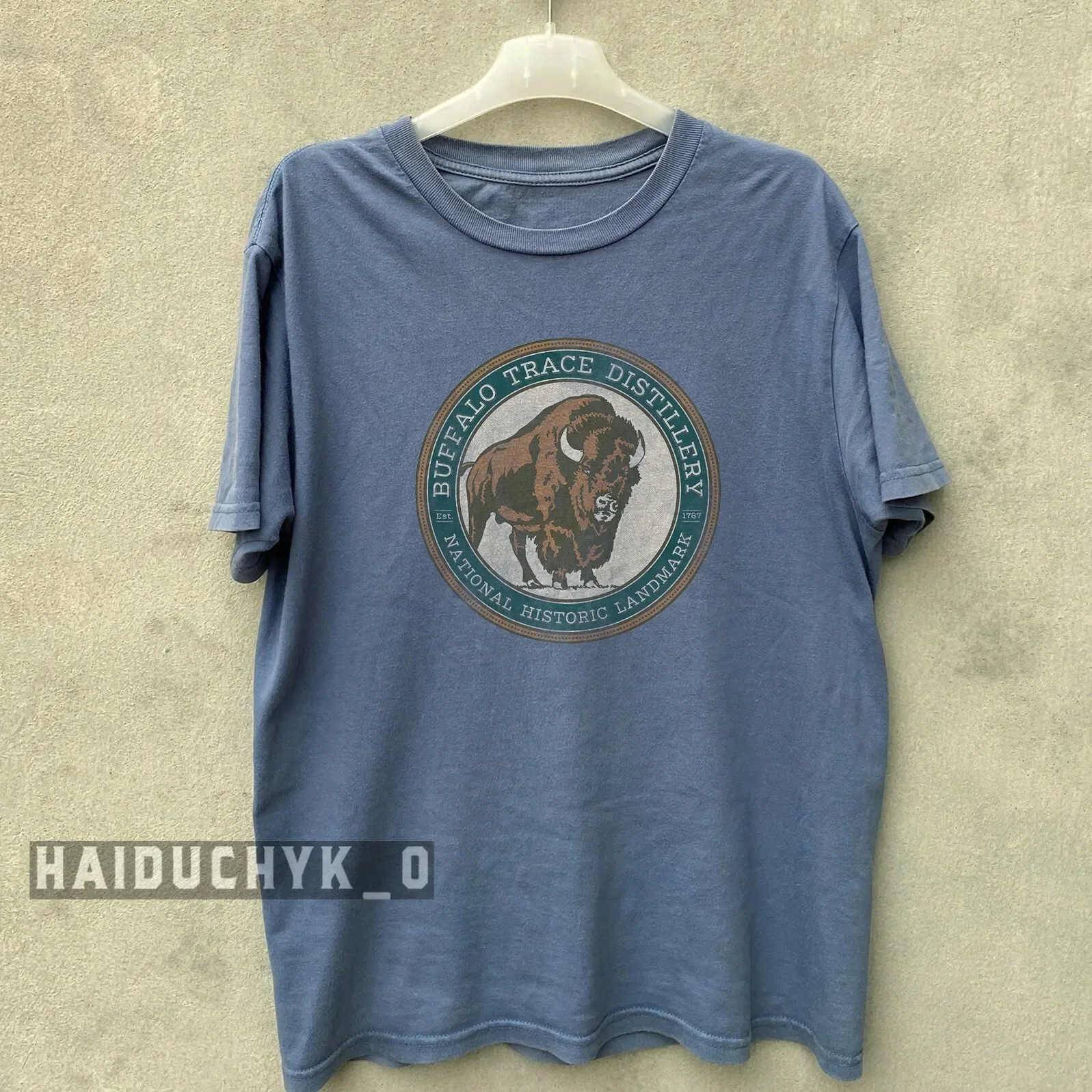 HOT! BUFFALO TRACE-Distillery Unisex Indigo Blue T-shirt S-5XL