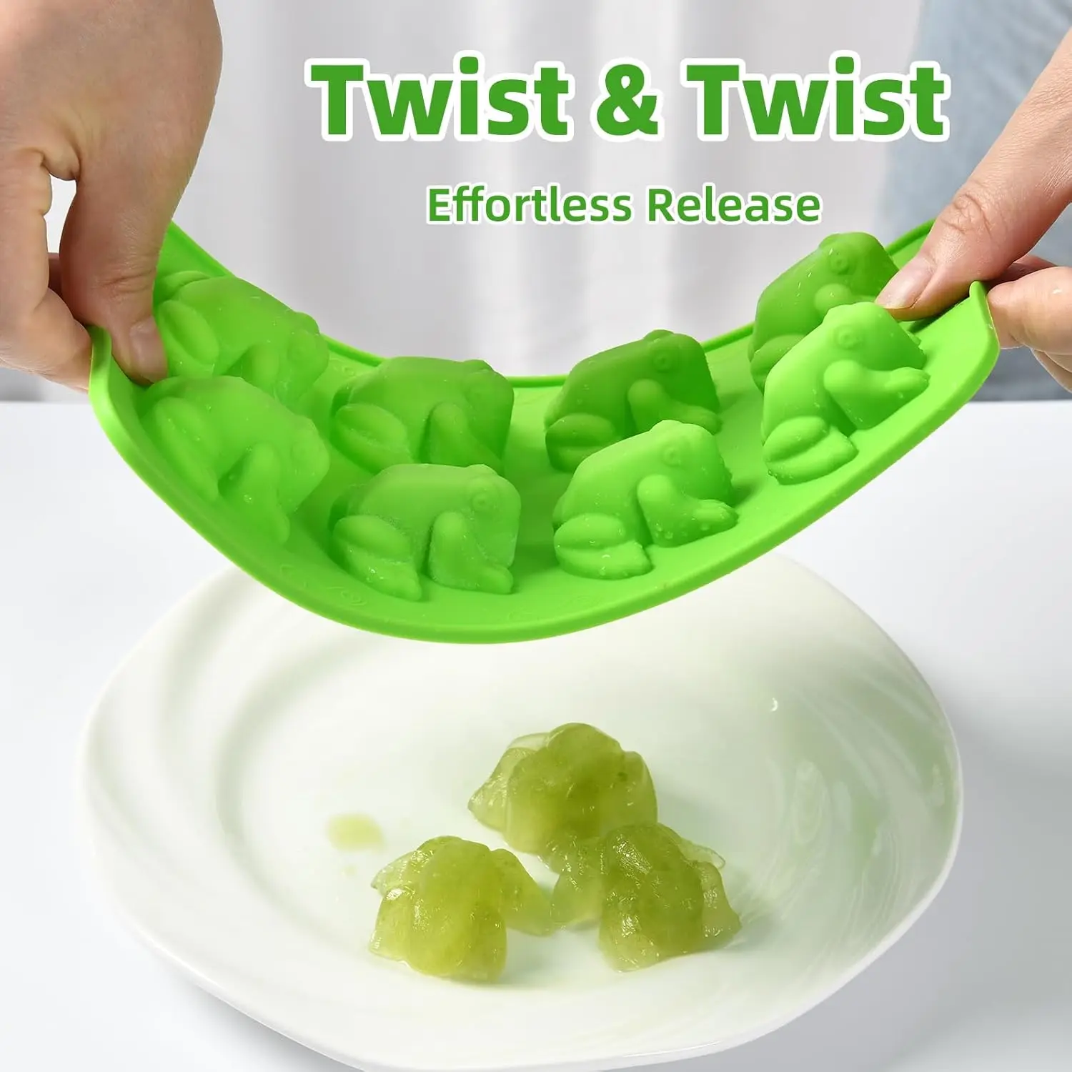 2 Pack Mini Frog Silicone Molds 3D Frog Candy Molds for Chocolate, Ice Cubes Desert Biscuit Fondant DIY Baking Accessories
