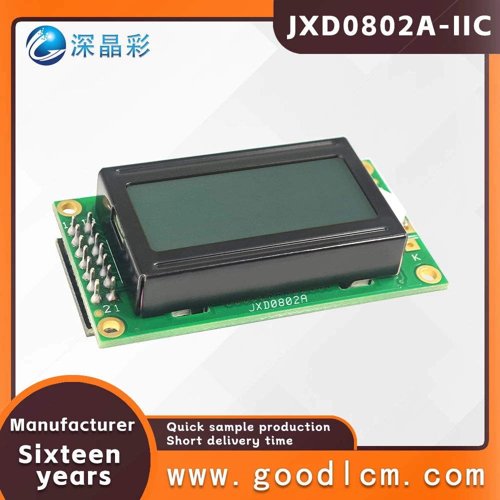 Iic/I2c Interface Beschikbaar In Meerdere Kleuren Lcd-Scherm Jxd0802a 8*2 Karakter Klein Formaat Scherm Backlight Module