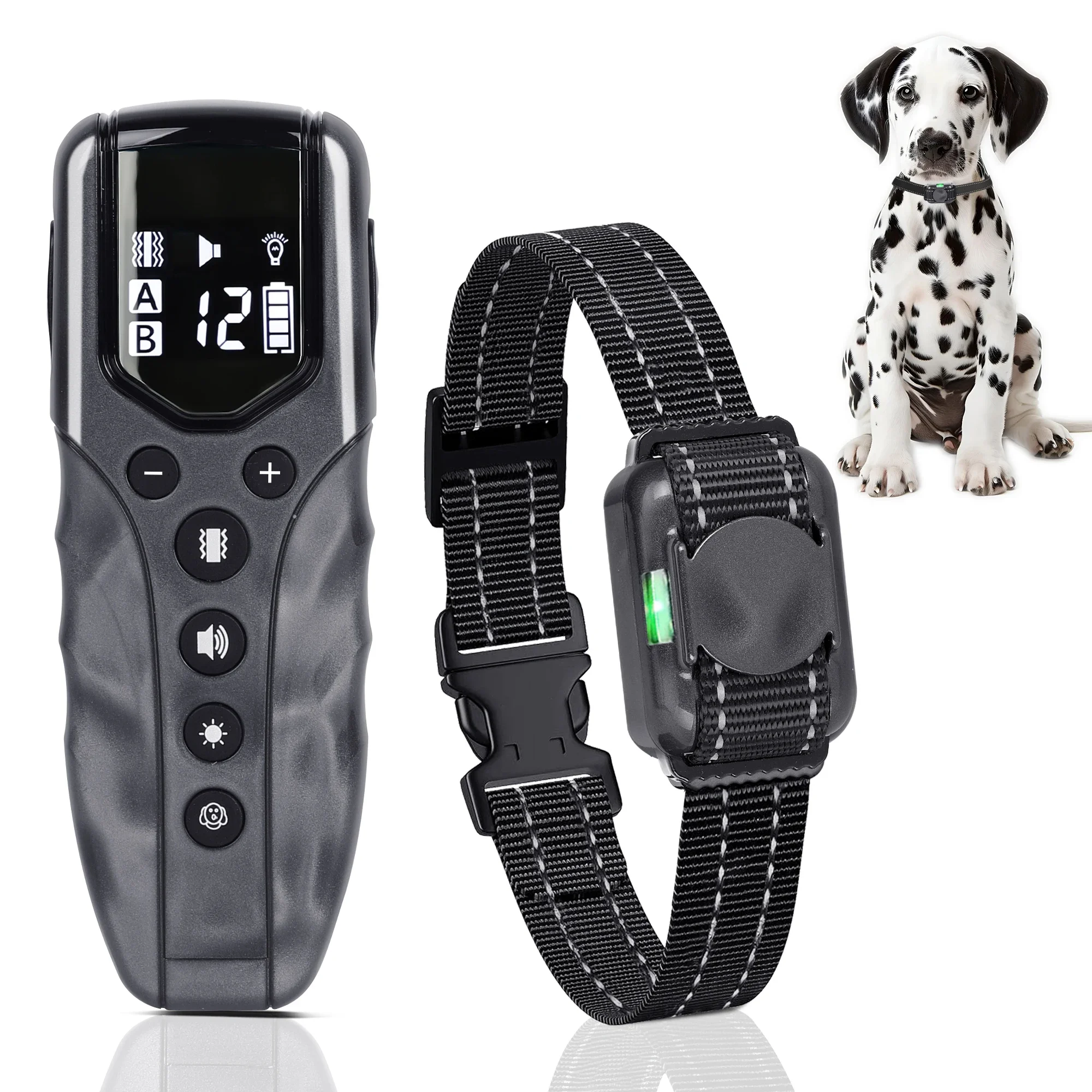

Ошейник для дрессировки собак без ударов с дистанционным управлением действия 2000 футов, вибрационный ошейник для собак с гуманной вибрацией для маленьких и средних собак, предохранительный замок, водонепроницаемый