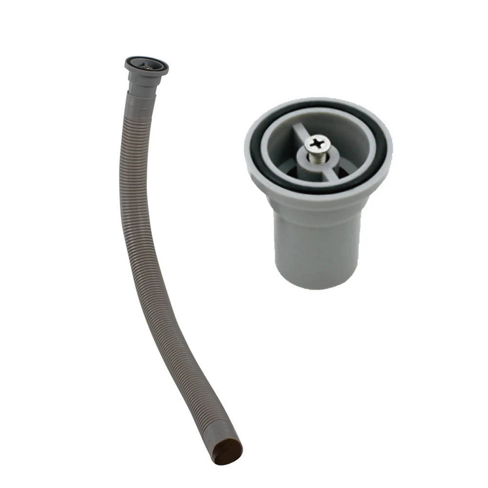 

Easy Install Kitchen Drain Accessory Grey Overflow Pipe PP Material Simple Installation Versatile Compatibility