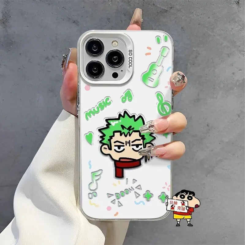Integrated Phone Case Shell Color Silver Suitable for Iphone 16 17 Men's and Women's Gift Cartoon Anime Phone Case Anti Drop New