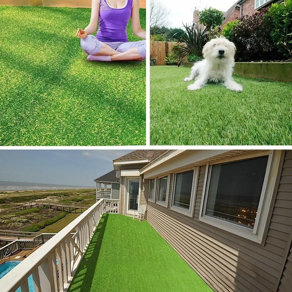 

Realistic Artificial Grass Rug 8FT X 12FT, Indoor Outdoor Garden Lawn Landscape Synthetic Turf Mat, Thick Fake Grass Rug