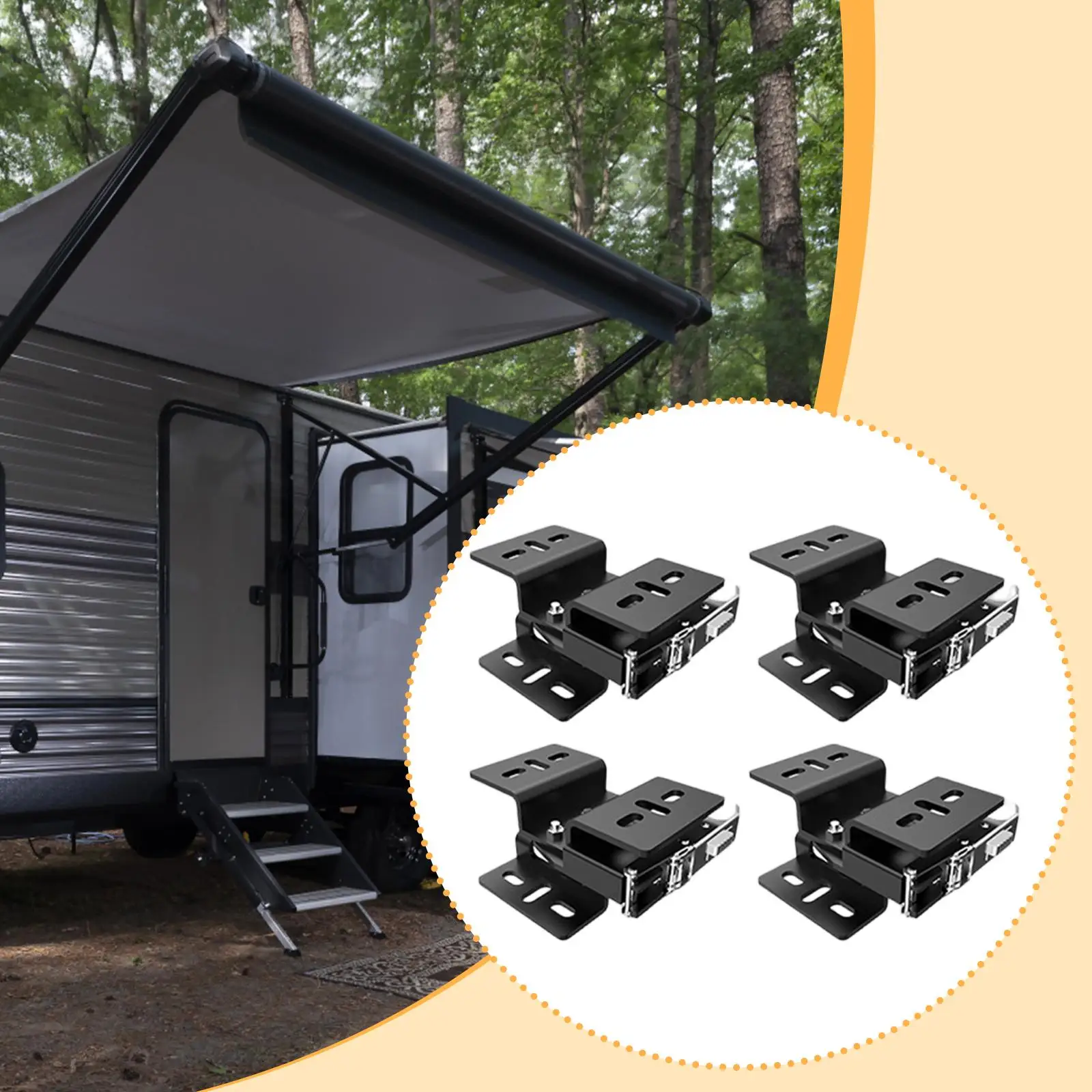 4Pcs Rooftop Quick Release Tent Mount Brackets Versatile Easy to Install Professional Spare Parts Steel Replacement Accessory