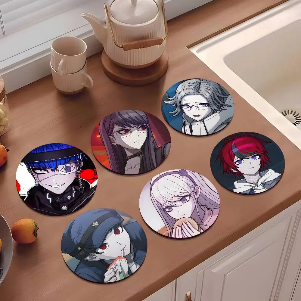 1pc Anime Game Series The Hundred Line Last Defense Academy Wooden Coaster Colour Printing Cup Mat Home Desk Decoration Gifts