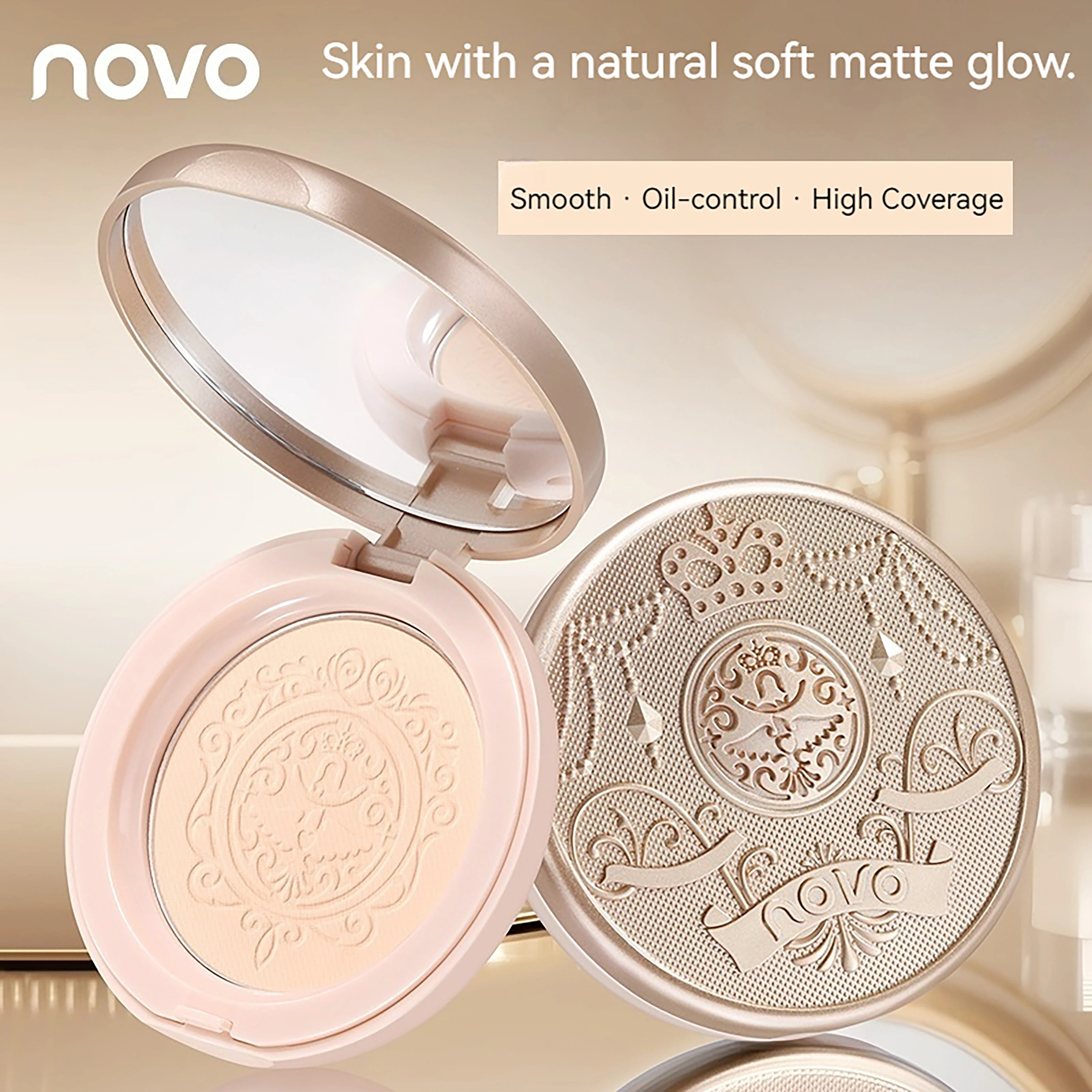NOVO Long-lasting Oil-Control Setting Powder Blurs Imperfections & Minimises Pores Touch-Up Loose Powder