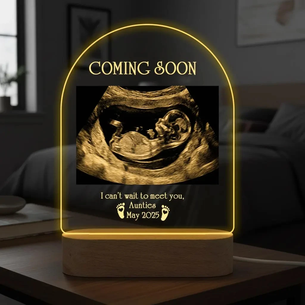 

Custom Sonogram Night Light Baby Shower Favor Newborn Keepsake Gift for Pregnant Mom Pregnancy Announcement First Mother's Day
