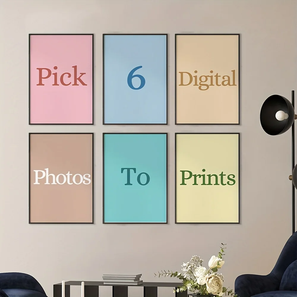 6pcs/set Personalized Custom Canvas Printing Photo Suitable for Family Life Pets Scenery Couple Weddings Home Decor Poster Gifts