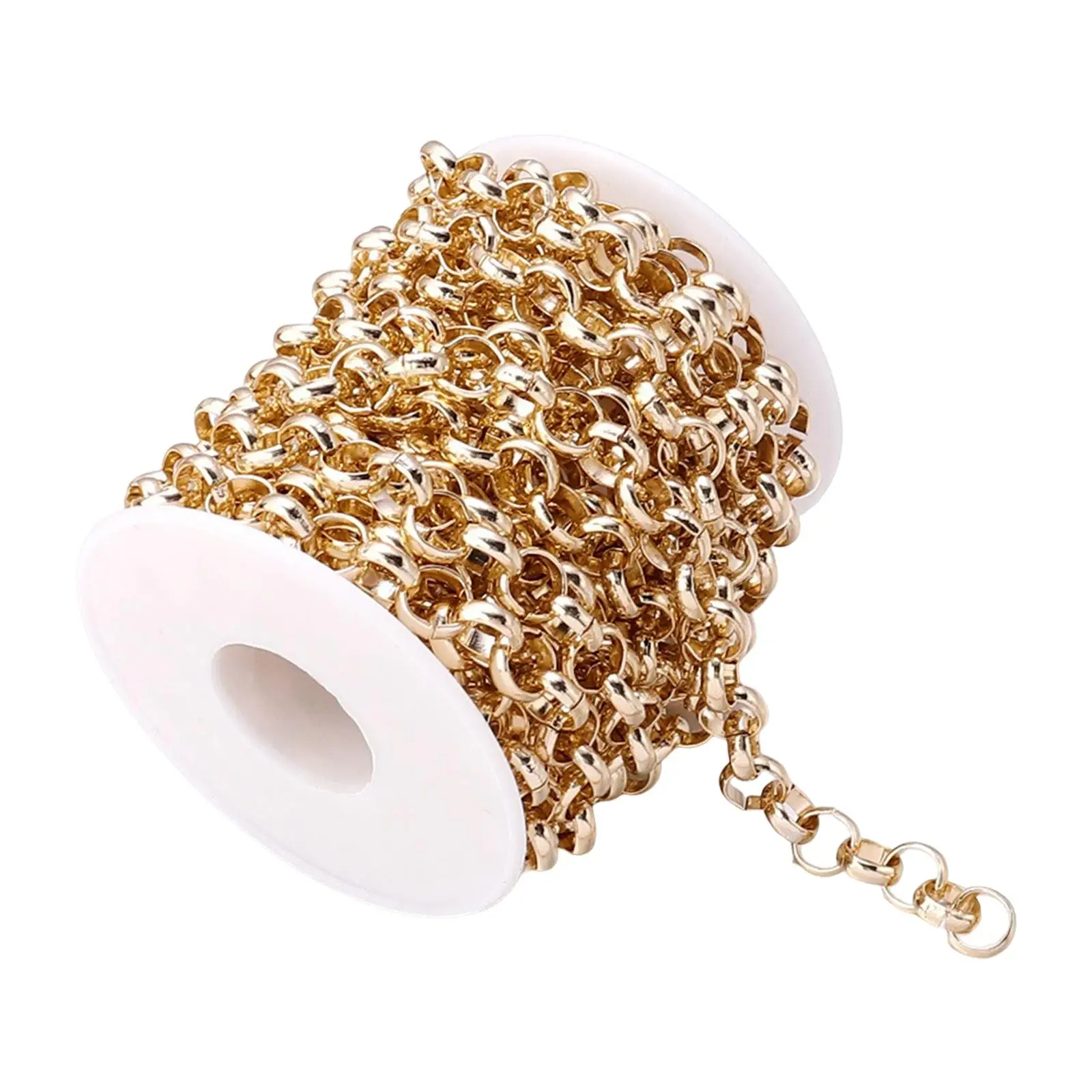 

Round Link Chain 8mm Aluminum Unwelded DIY Jewelry Making Findings Aureate