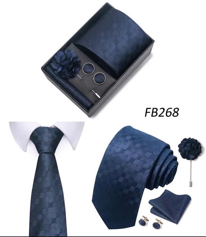 Neue Designer Blau Rot Grün Paisley Krawatten Für Männer Hochzeit Party Krawatte Luxus Krawatte Einstecktuch Cufllink Brosche Set – Detail 8