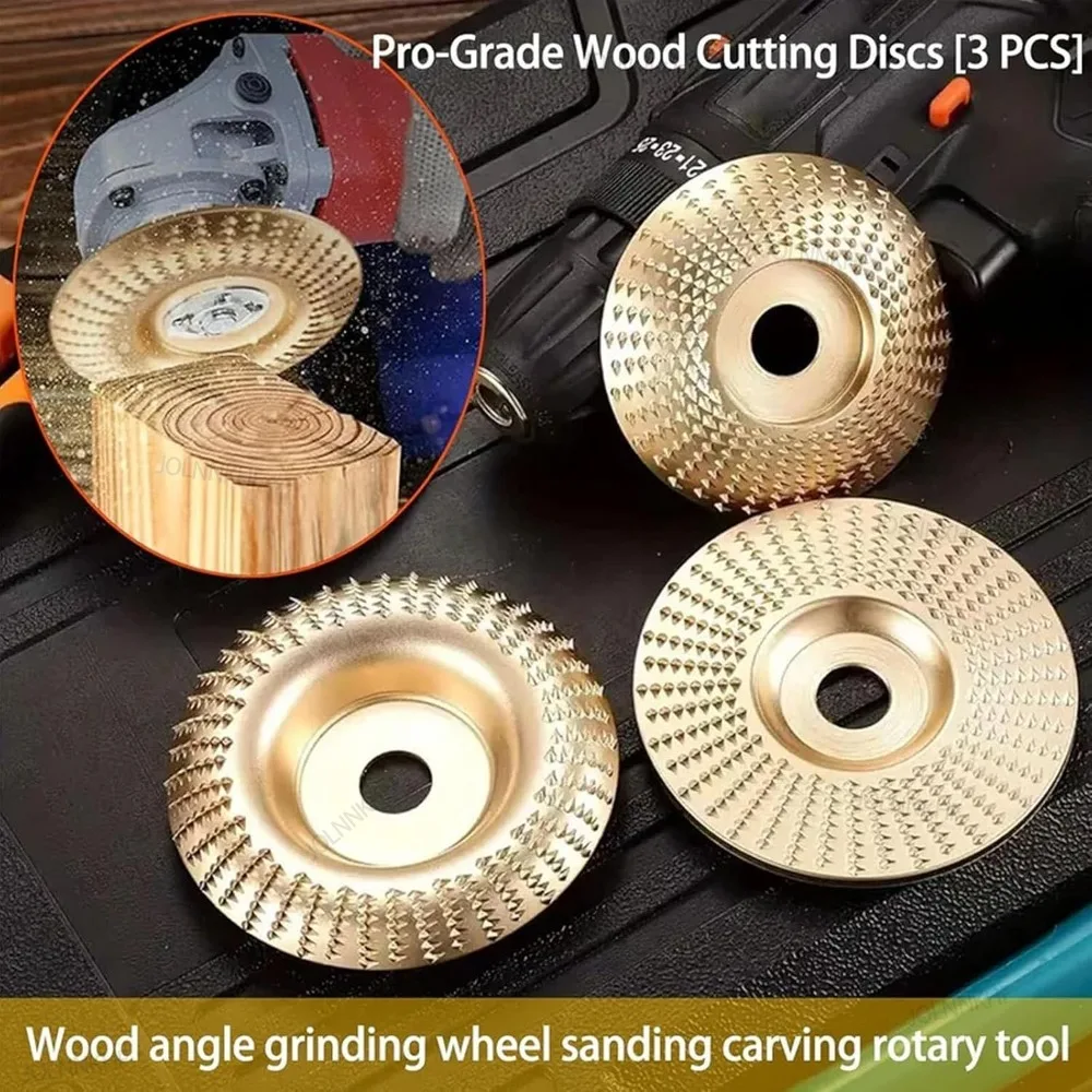 3Pcs Wood Tea Plate Root Carving Tool Angle Grinder Polishing Disc Woodworking Grinding Thorn Disc Flat Disc Polishing Wheel