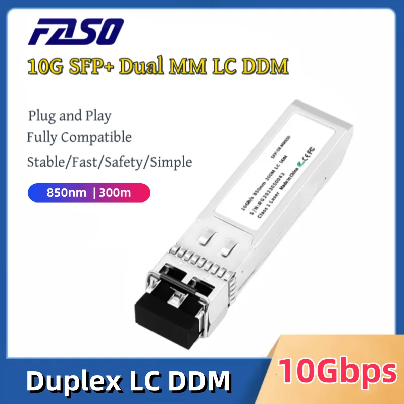 10G SFP+ Fiber Optical Transceiver Module 850nm 300M Multi-Mode Duplex LC 10 Gigabit SFP DDM For Cisco/Ubiquiti/Mikrotik Switch