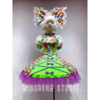 Bar Nightclub Cosplay Dress Cute Puffy Dress Dopamine Candy Color Bowknot Parade Costume Party Performance Outfit Amusement Park