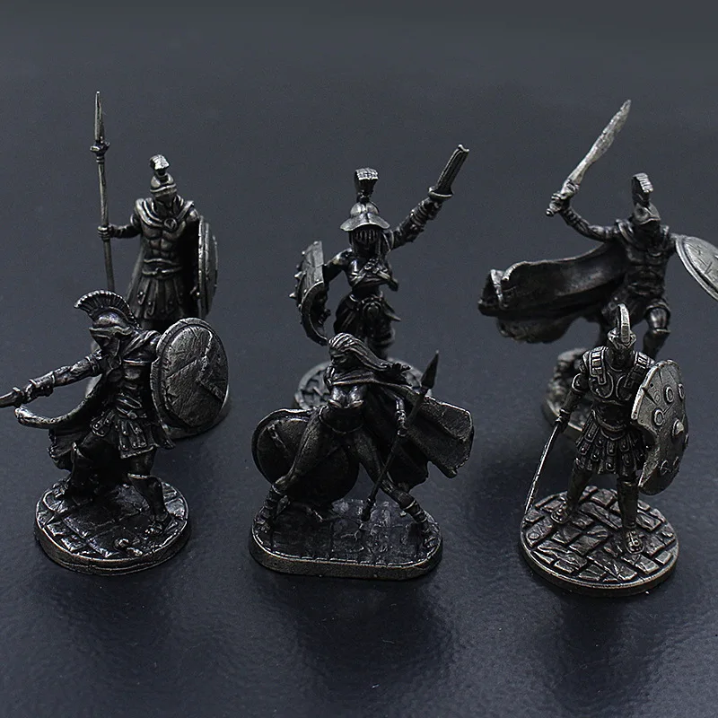 White copper Spartan soldier decoration shogunate samurai board game pieces decoration display