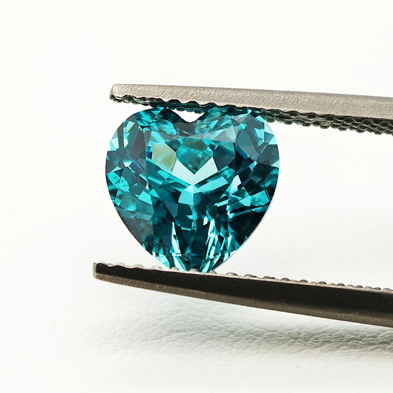 

New Lab Grown Paraiba Gemstone Heart Cut Neon Blue Synthetic Tourmaline Loose Precious Stones with AGL Certificate